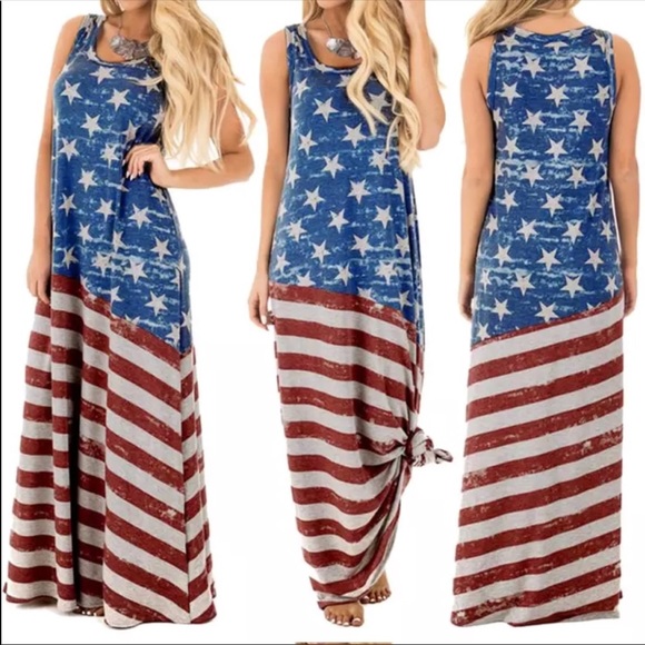 Dresses & Skirts - SMALL ONLY Patriotic sleeveless maxi dress